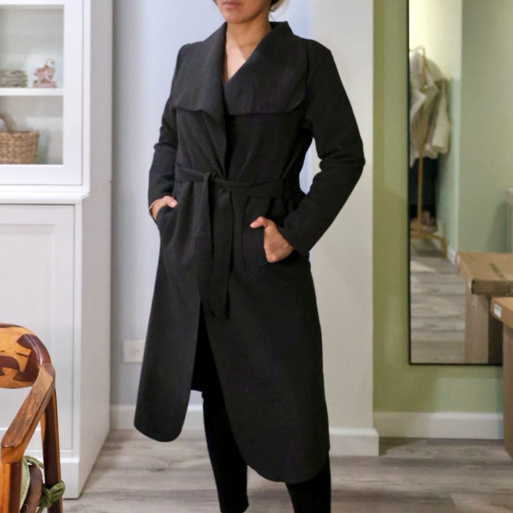 Stylish Gray Belted Coat